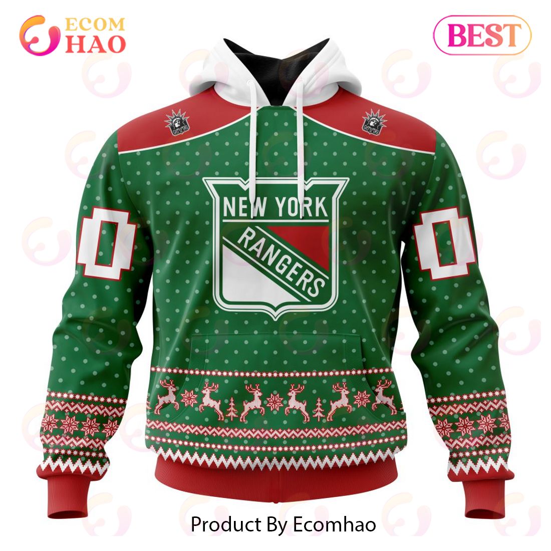 NHL New York Rangers Special Christmas Apparel 3D Hoodie