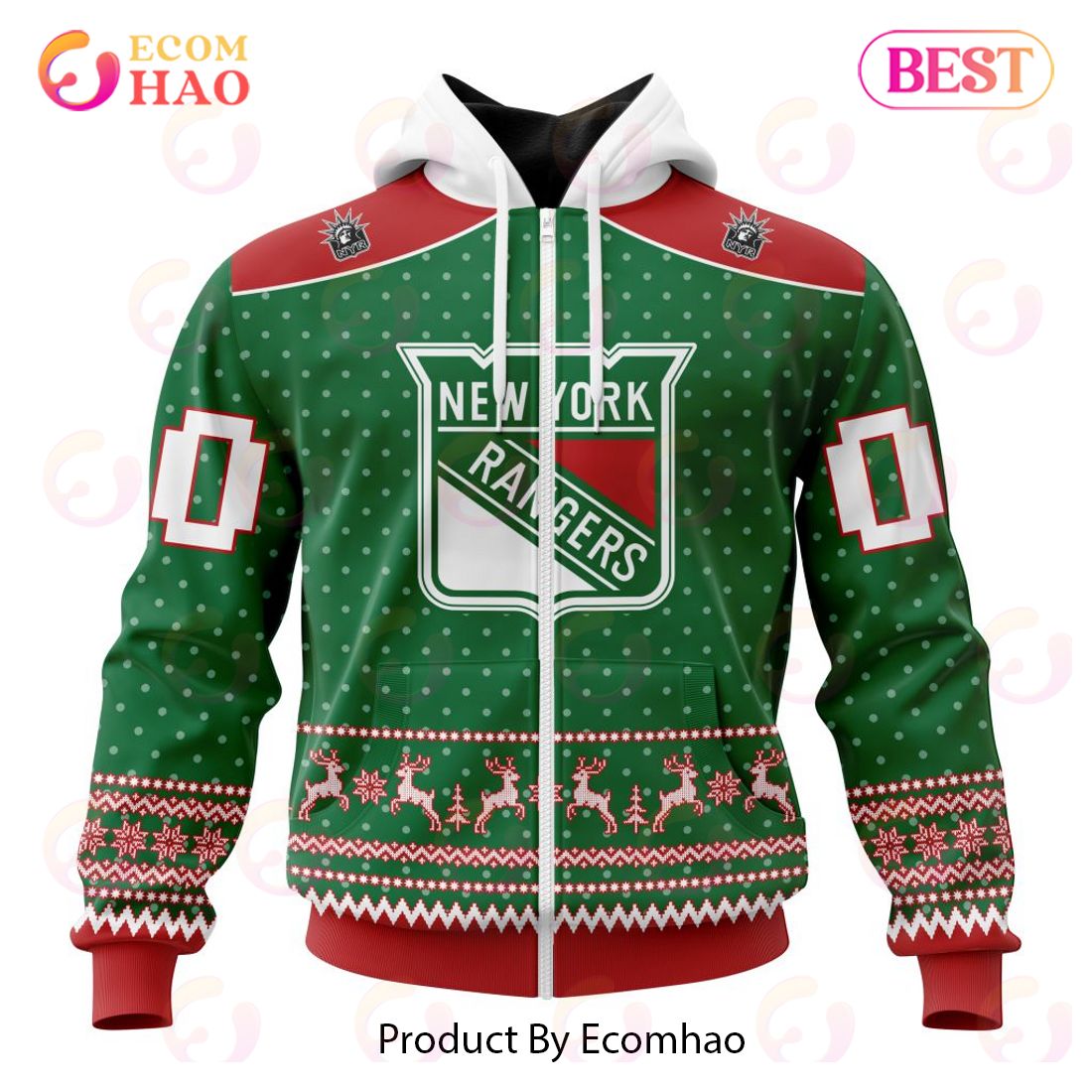 NHL New York Rangers Special Christmas Apparel 3D Hoodie