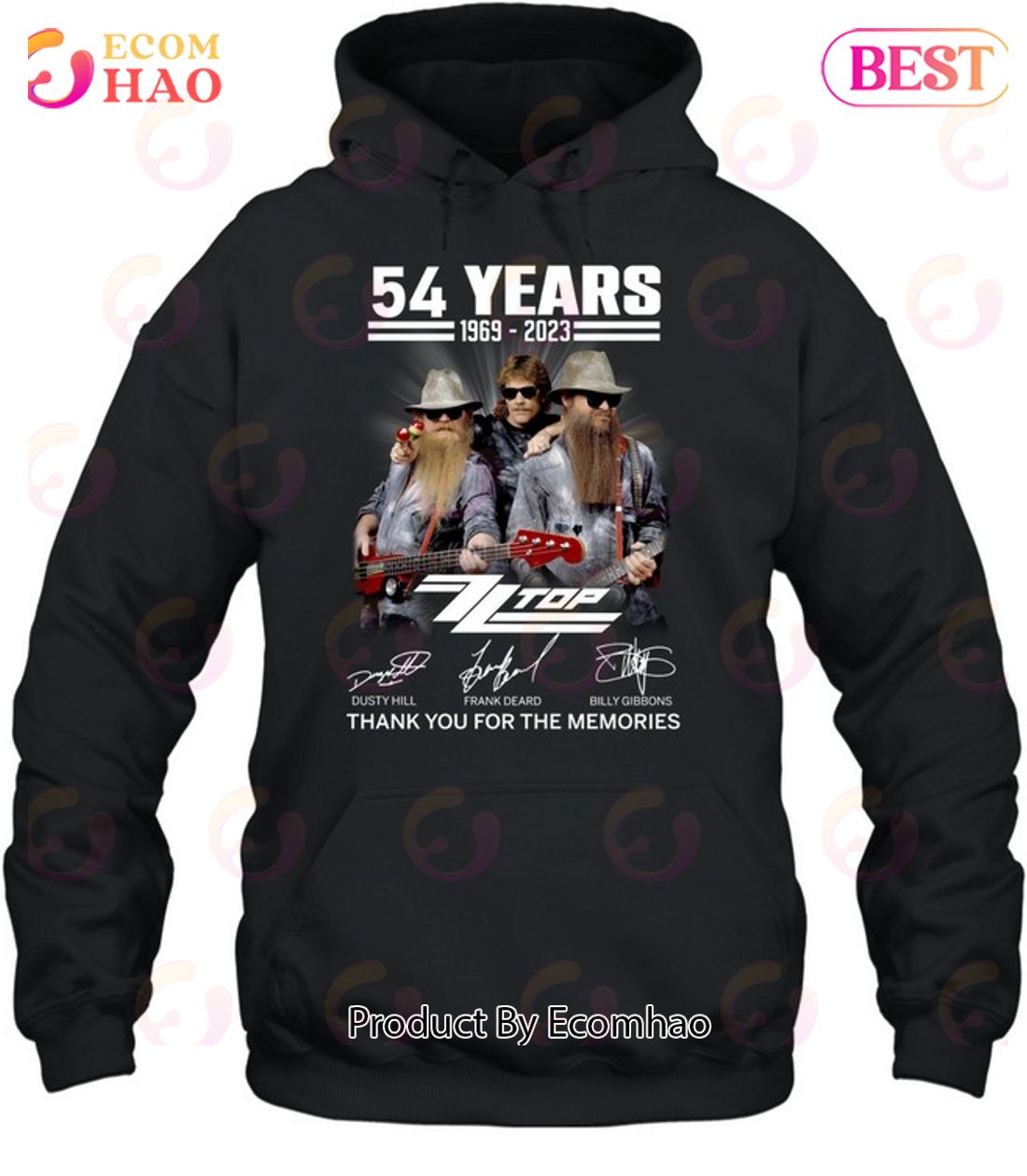 54 Years 1969 – 2023 ZZ Top Thank You For The Memories T-Shirt