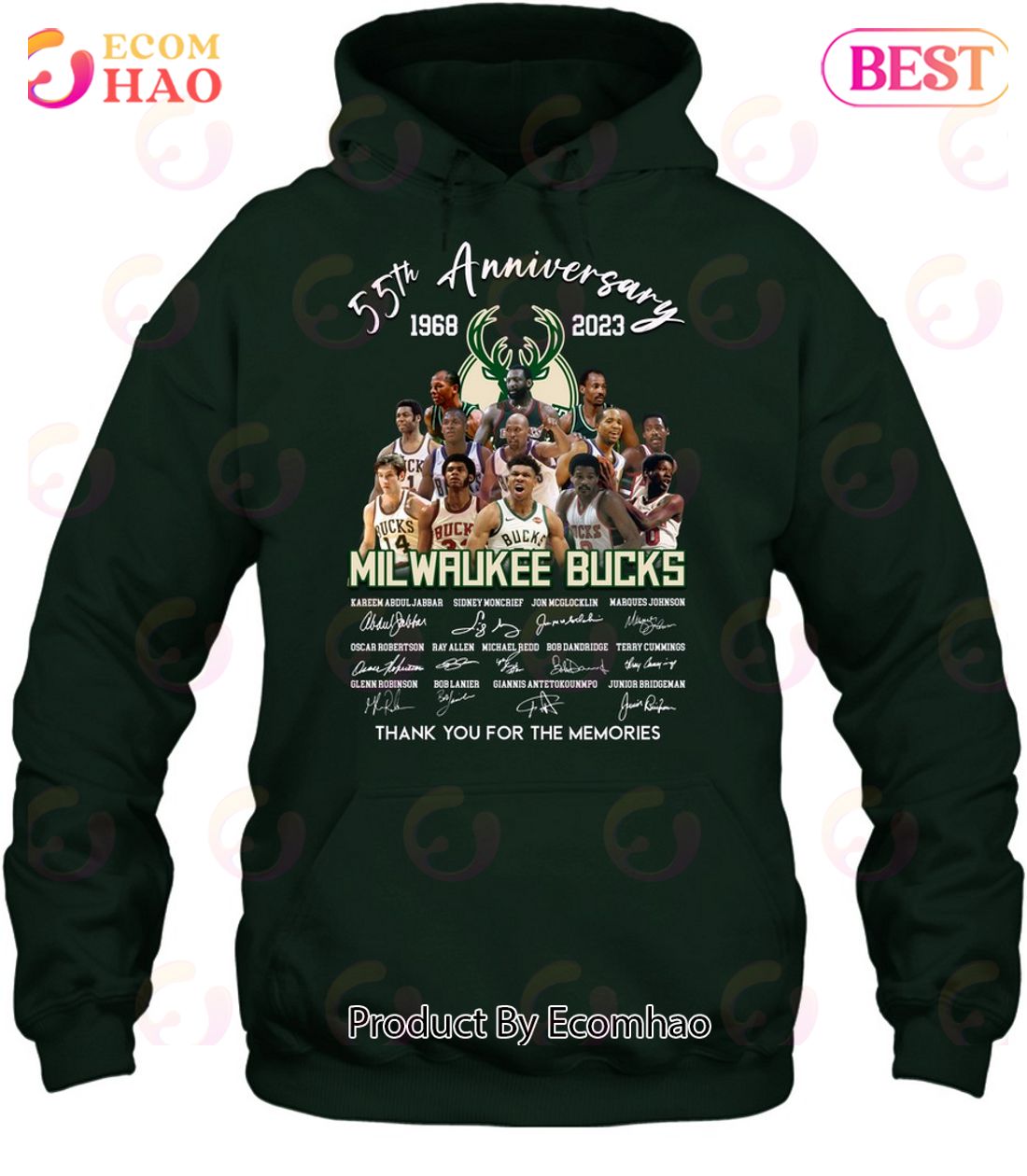 55th Anniversary Milwaukee Bucks Thank You For The Memories T-Shirt