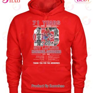 71 Years 1951 – 2022 Guy Lafleur Montreal Canadiens Thank You For The Memories T-Shirt