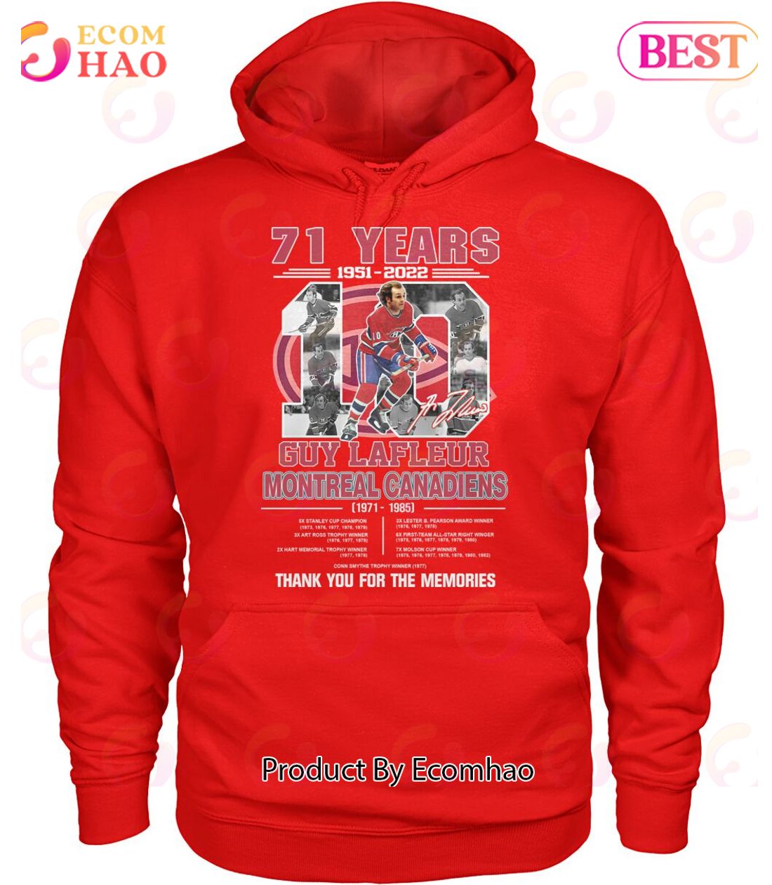 71 Years 1951 – 2022 Guy Lafleur Montreal Canadiens Thank You For The Memories T-Shirt