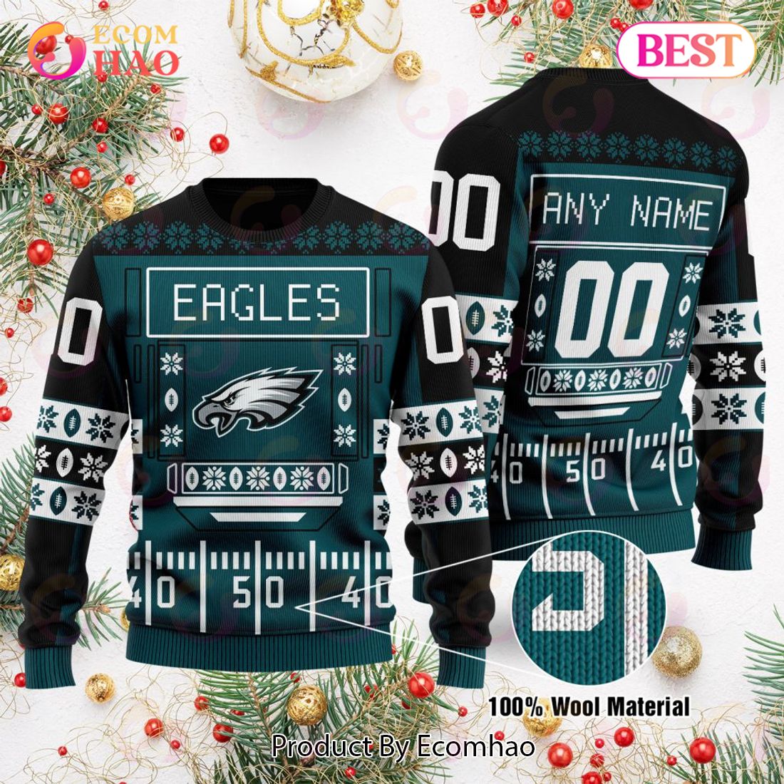 NFL Philadelphia Eagles BUSY BLOCK Ugly Sweater, X-Large – Ugly Christmas  Sweater Party