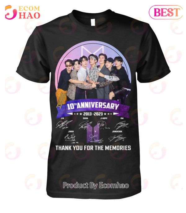 BTS 10th Anniversary 2013 – 2023 Thank You For The Memories T-Shirt
