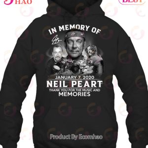 In Memory Of January 7, 2020 Neil Peart Thank You For The Music And Memories T-Shirt