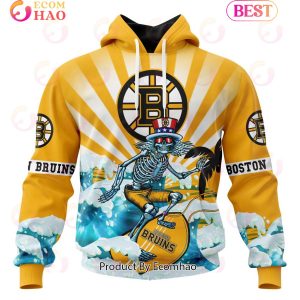 NHL Boston Bruins Specialized Kits For The Grateful Dead 3D Hoodie