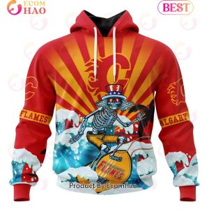 NHL Calgary Flames Specialized Kits For The Grateful Dead 3D Hoodie