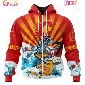 NHL Calgary Flames Specialized Kits For The Grateful Dead 3D Hoodie