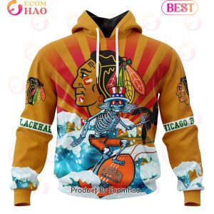NHL Chicago BlackHawks Specialized Kits For The Grateful Dead 3D Hoodie