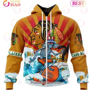 NHL Chicago BlackHawks Specialized Kits For The Grateful Dead 3D Hoodie