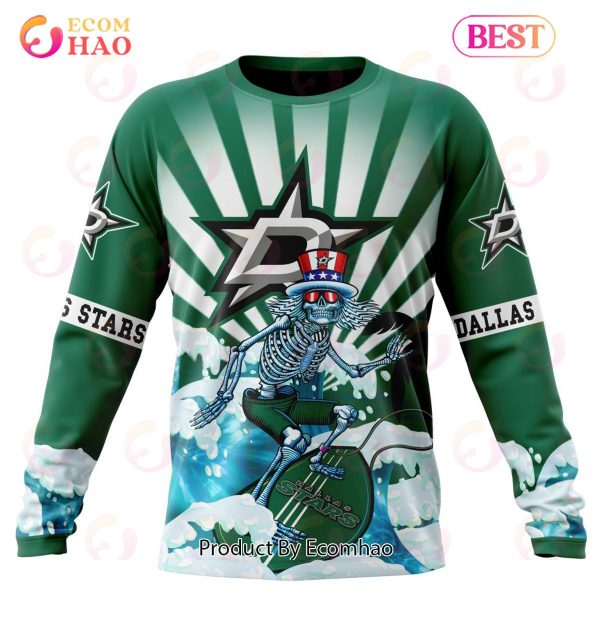 NHL Dallas Stars Specialized Kits For The Grateful Dead 3D Hoodie