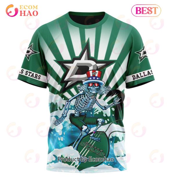 NHL Dallas Stars Specialized Kits For The Grateful Dead 3D Hoodie