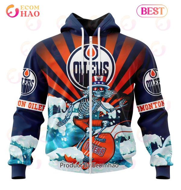 NHL Edmonton Oilers Specialized Kits For The Grateful Dead 3D Hoodie