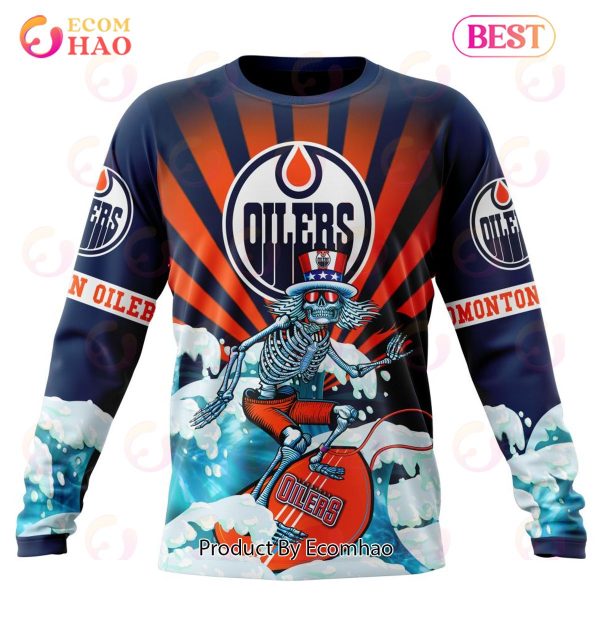 NHL Edmonton Oilers Specialized Kits For The Grateful Dead 3D Hoodie