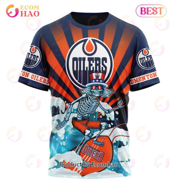 NHL Edmonton Oilers Specialized Kits For The Grateful Dead 3D Hoodie