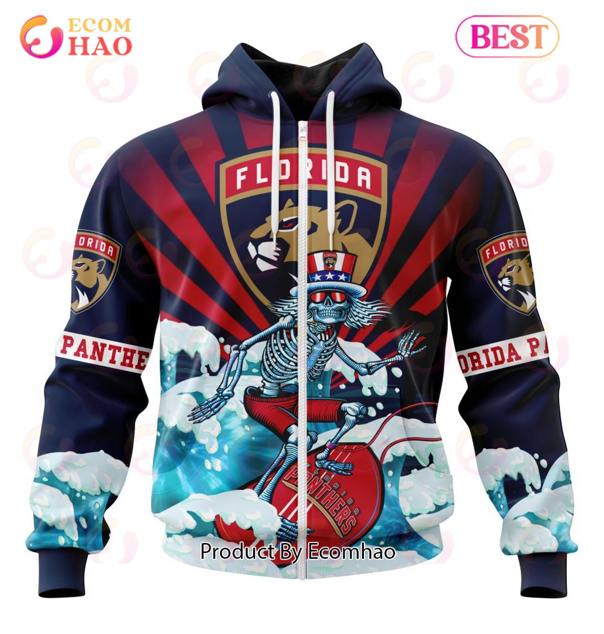 NHL Florida Panthers Specialized Kits For The Grateful Dead 3D Hoodie