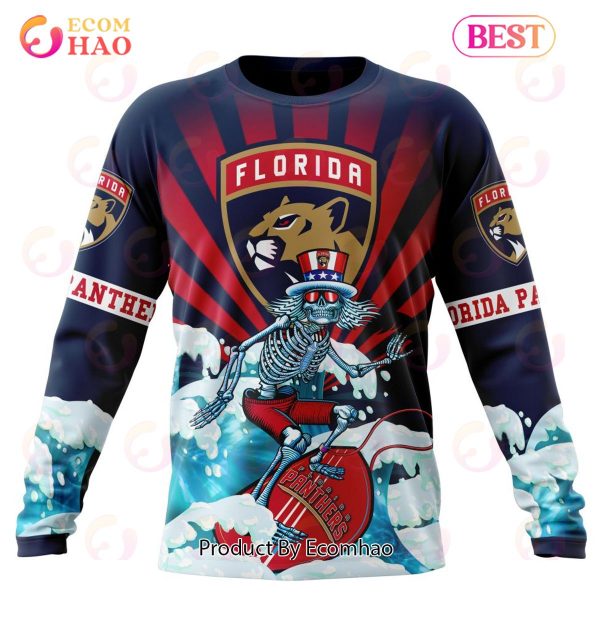 NHL Florida Panthers Specialized Kits For The Grateful Dead 3D Hoodie