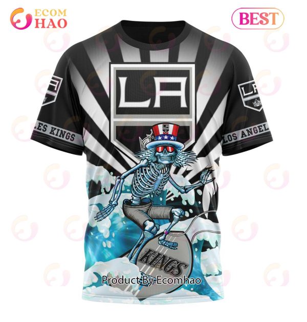 NHL Los Angeles Kings Specialized Kits For The Grateful Dead 3D Hoodie