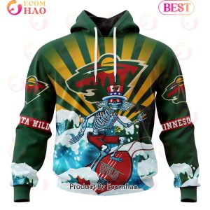 NHL Minnesota Wild Specialized Kits For The Grateful Dead 3D Hoodie