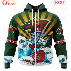 NHL Minnesota Wild Specialized Kits For The Grateful Dead 3D Hoodie