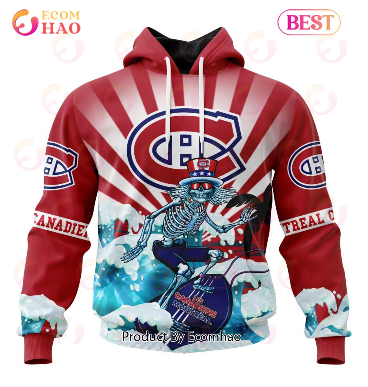 NHL Montreal Canadiens Specialized Kits For The Grateful Dead 3D Hoodie