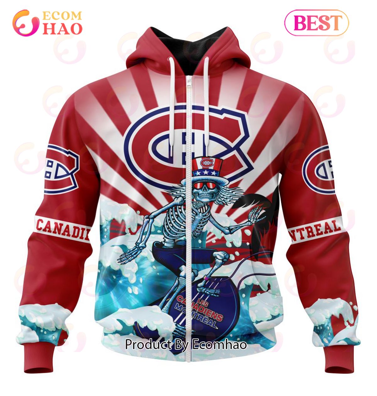 NHL Montreal Canadiens Specialized Kits For The Grateful Dead 3D Hoodie