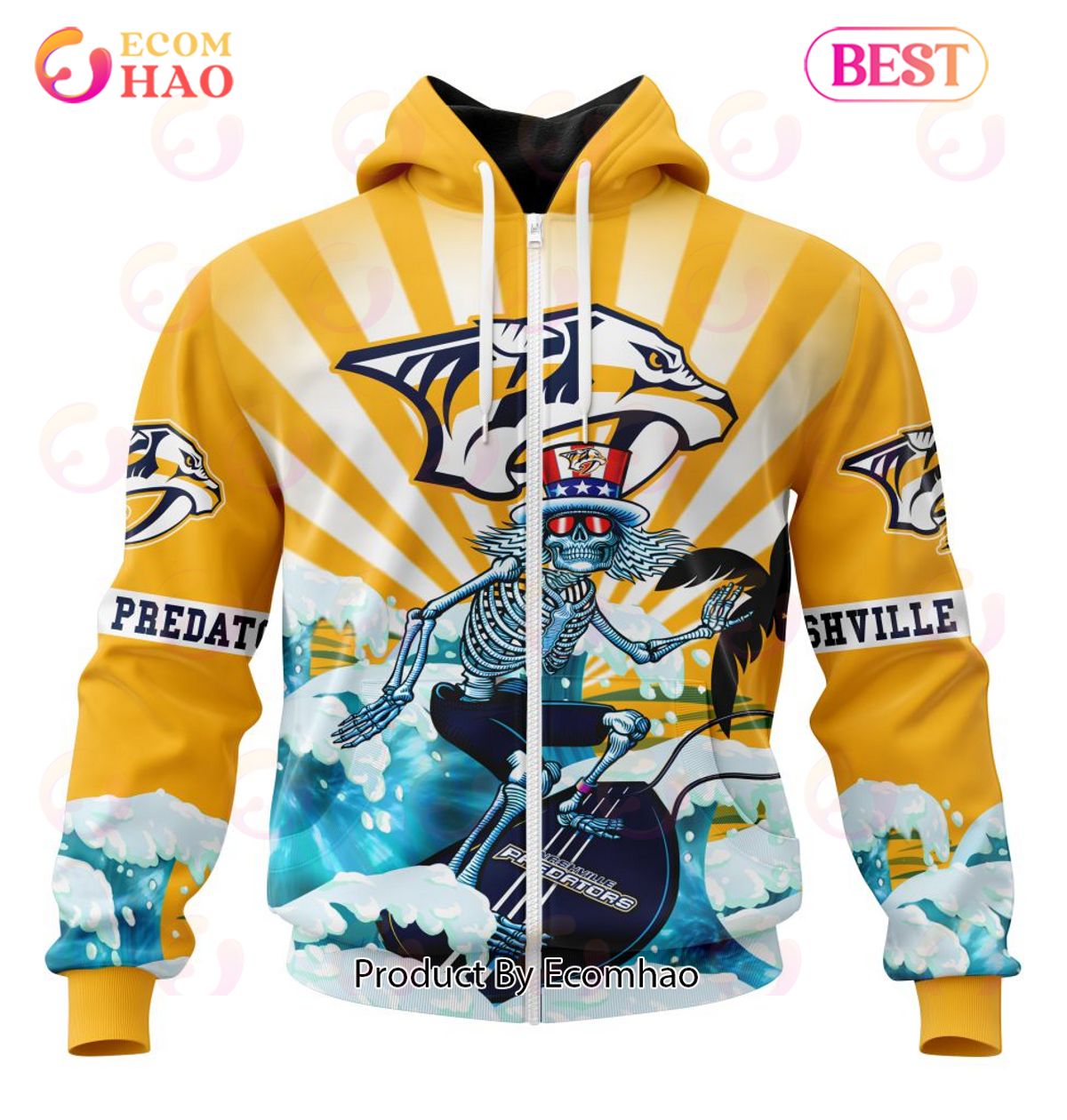 NHL Nashville Predators Specialized Kits For The Grateful Dead 3D Hoodie