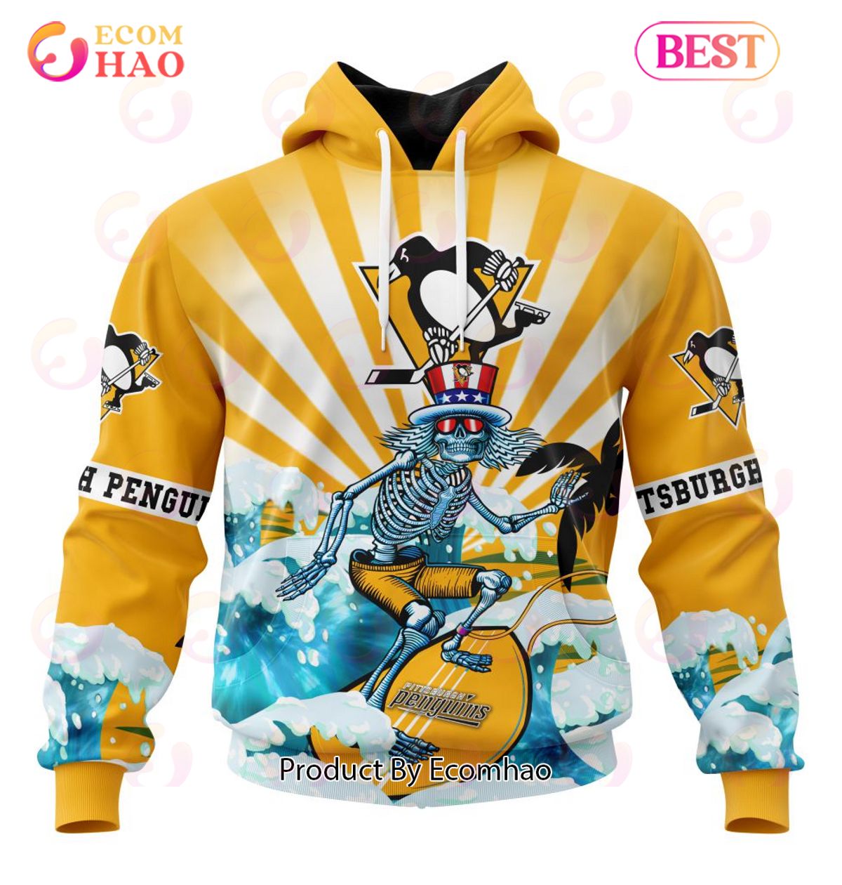 NHL Pittsburgh Penguins Specialized Kits For The Grateful Dead 3D Hoodie