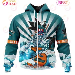 NHL San Jose Sharks Specialized Kits For The Grateful Dead 3D Hoodie