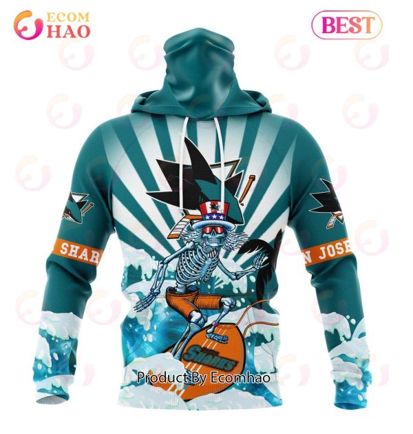 NHL San Jose Sharks Specialized Kits For The Grateful Dead 3D Hoodie