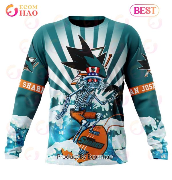 NHL San Jose Sharks Specialized Kits For The Grateful Dead 3D Hoodie