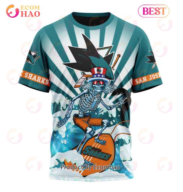 NHL San Jose Sharks Specialized Kits For The Grateful Dead 3D Hoodie