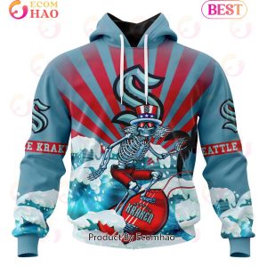 NHL Seattle Kraken Specialized Kits For The Grateful Dead 3D Hoodie