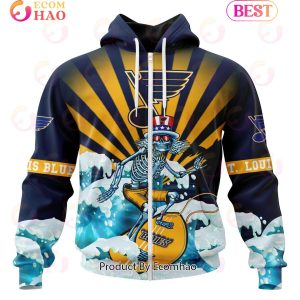 NHL St. Louis Blues Specialized Kits For The Grateful Dead 3D Hoodie