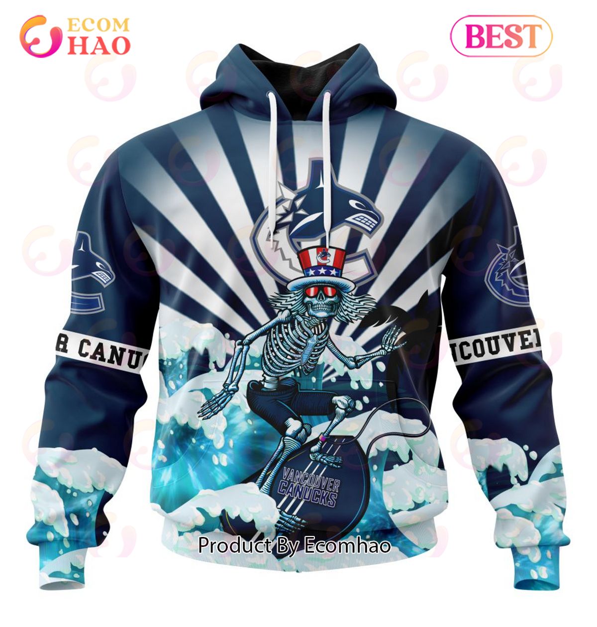 Personalized Vancouver Canucks NHL Celebrate Diwali blue custom full print  3D shirt, hoodie • Kybershop
