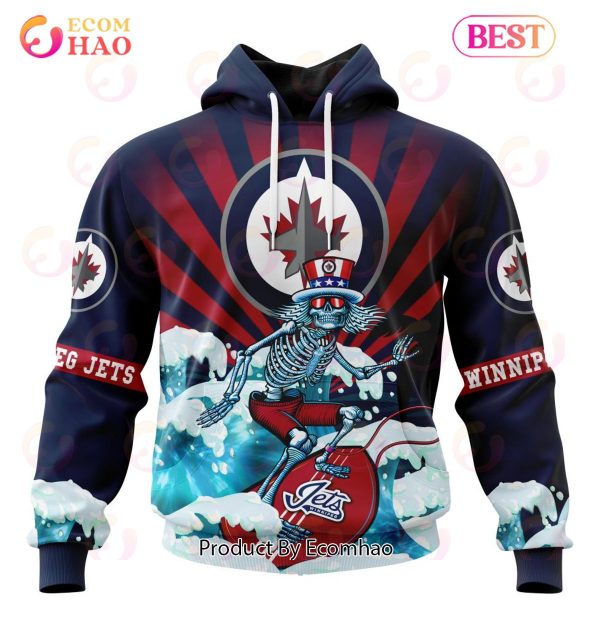 NHL Winnipeg Jets Specialized Kits For The Grateful Dead 3D Hoodie