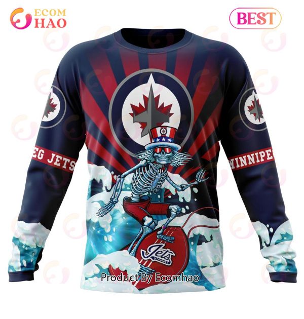 NHL Winnipeg Jets Specialized Kits For The Grateful Dead 3D Hoodie