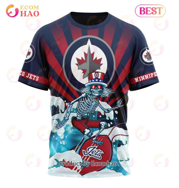 NHL Winnipeg Jets Specialized Kits For The Grateful Dead 3D Hoodie