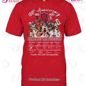100th Anniversary 1923 – 2023 Arkansas Razorbacks Thank You For The Memories T-Shirt