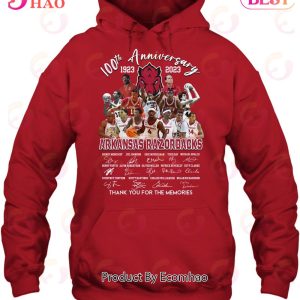100th Anniversary 1923 – 2023 Arkansas Razorbacks Thank You For The Memories T-Shirt