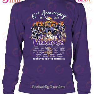 The Vikings 60Th Anniversary 1960-2020 Thank You For The Memories T-Shirt -  TeeNavi