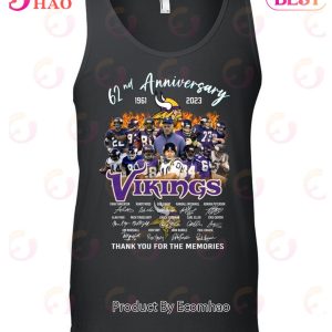 The Vikings 60Th Anniversary 1960-2020 Thank You For The Memories T-Shirt -  TeeNavi