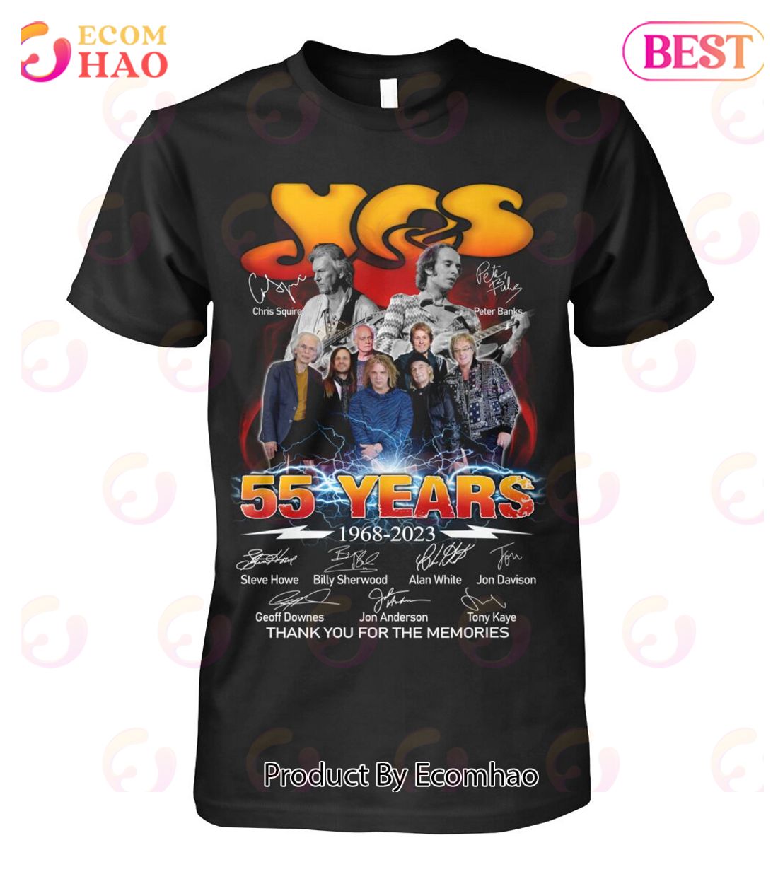 Yes 55 Years 1968 – 2023 Thank You For The Memories T-Shirt