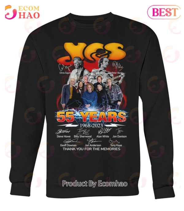 Yes 55 Years 1968 – 2023 Thank You For The Memories T-Shirt