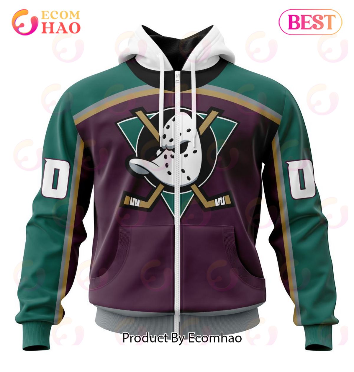 NHL Anaheim Ducks Specialized Unisex Kits With Retro Concepts 3D Hoodie