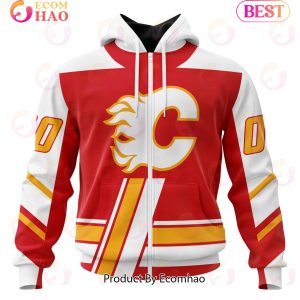NHL Calgary Flames Specialized Unisex Kits With Retro Concepts 3D Hoodie