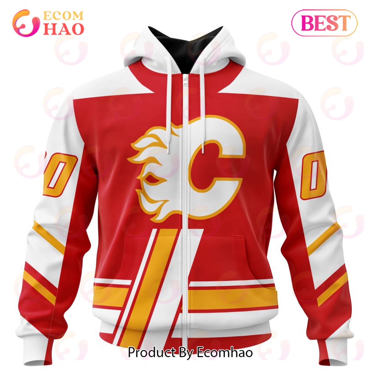 NHL Calgary Flames Specialized Unisex Kits With Retro Concepts 3D Hoodie