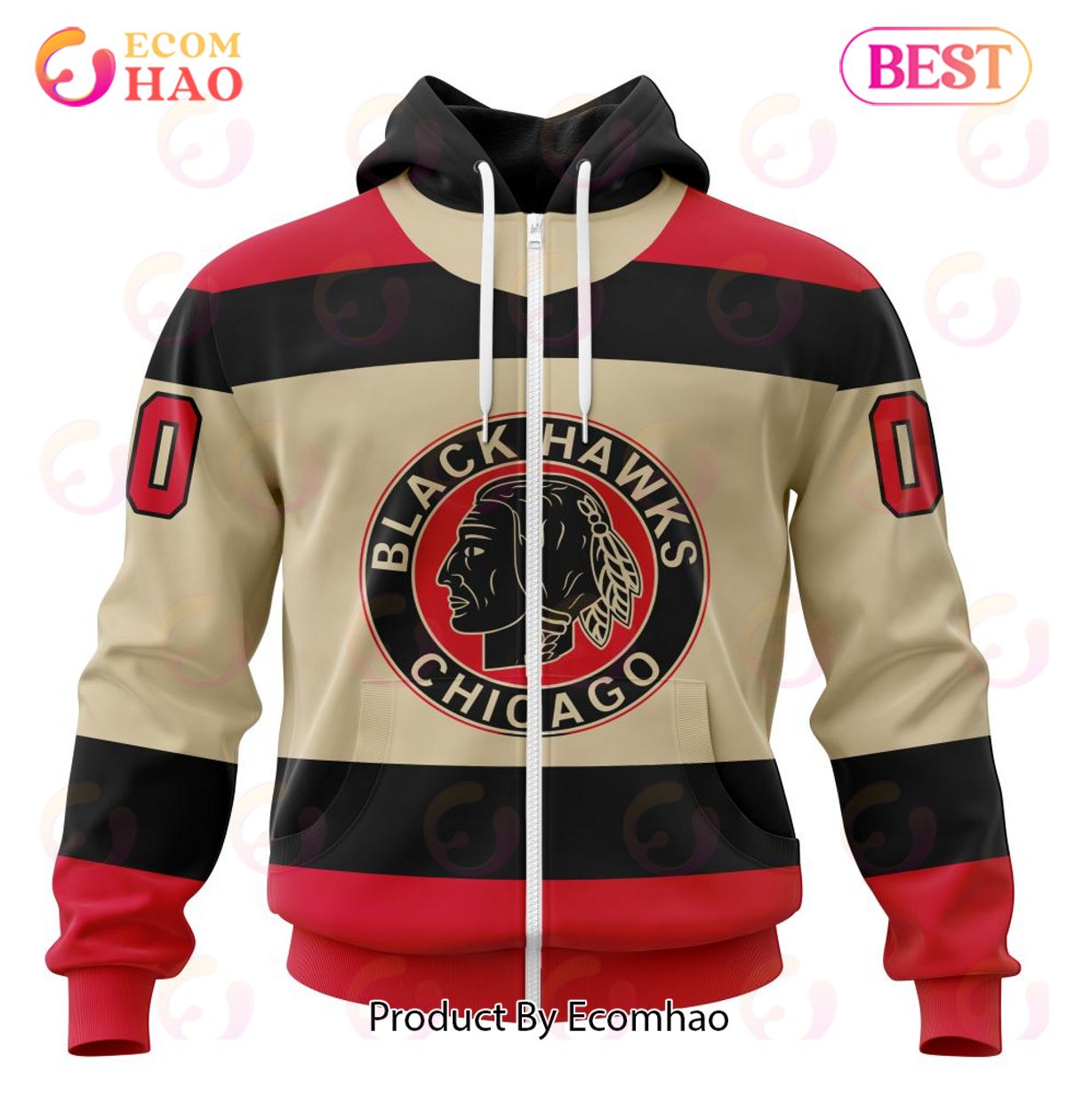 NHL Chicago BlackHawks Specialized Unisex Kits With Retro Concepts 3D Hoodie