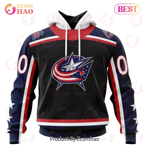 NHL Columbus Blue Jackets Specialized Unisex Kits With Retro Concepts 3D Hoodie