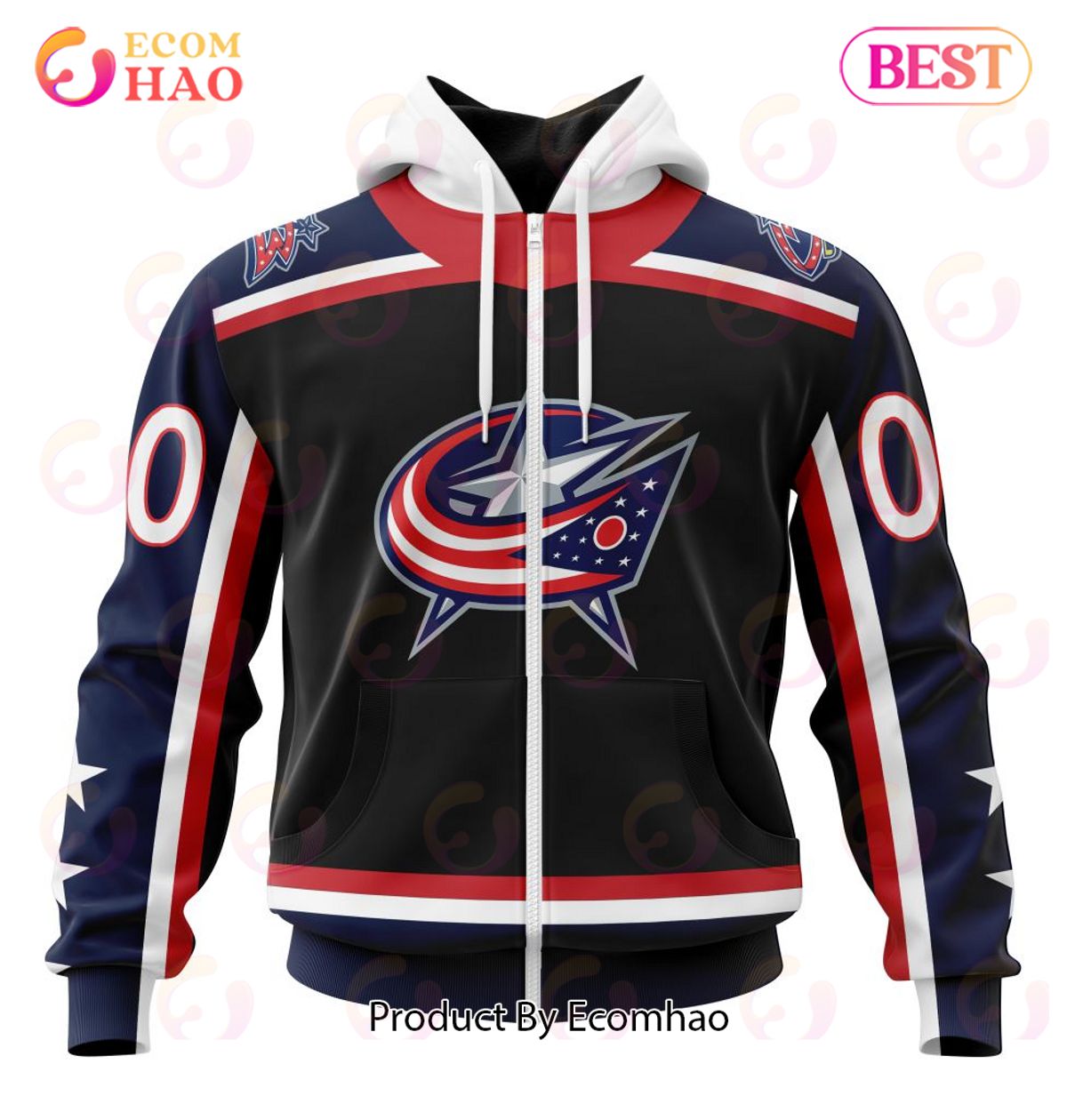 NHL Columbus Blue Jackets Specialized Unisex Kits With Retro Concepts 3D Hoodie